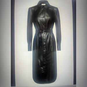 Elegant Black Leather Dress